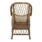 Chaise de salle à manger capitonnée en rotin curviligne Bayside par East at Main - 22x23x39