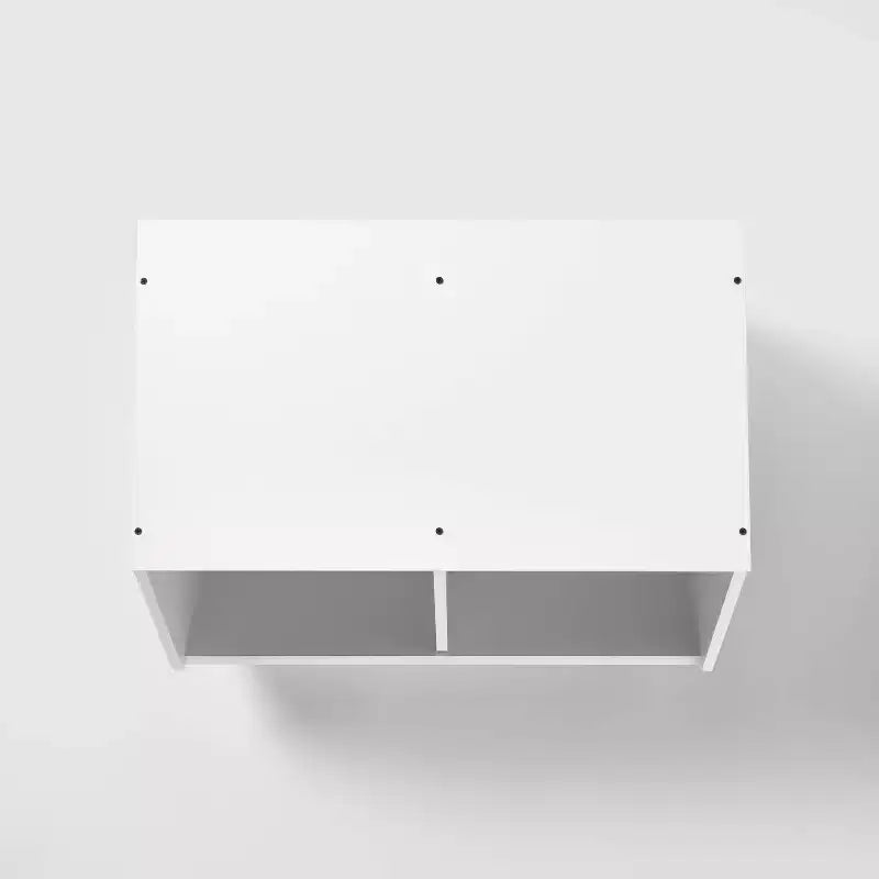 Bac de rangement empilable pour enfants à 2 compartiments en stratifié blanc - Pillowfort™