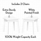 RiverRidge Kids - Chaises 2 pièces pour salle de jeux/chambre d'enfant et garderie, blanches : cadre en MDF, certifié ASTM et CPSIA, à partir de 3 ans