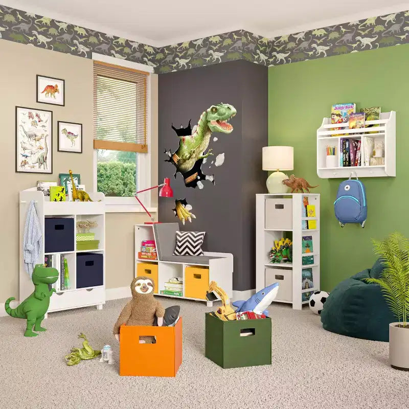 Tour de rangement RiverRidge Kids pour livres et jouets avec 3 casiers et 6 étagères à livres pour salle de jeux/chambre d'enfant et coin lecture, blanc