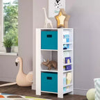 Tour de rangement RiverRidge Kids pour livres et jouets avec 3 casiers et 6 étagères à livres pour salle de jeux/chambre d'enfant et coin lecture, blanc