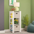 Tour de rangement RiverRidge Kids pour livres et jouets avec 3 casiers et 6 étagères à livres pour salle de jeux/chambre d'enfant et coin lecture, blanc