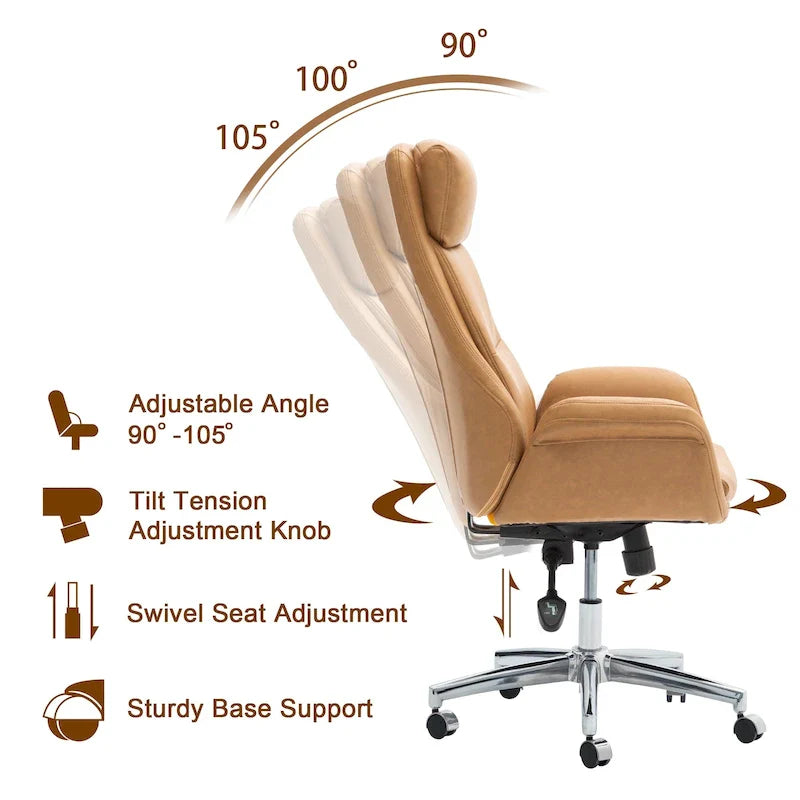 Faux Leather Office Chair - Swivel - Multiple Colors