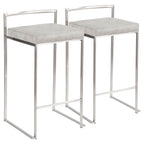 Silver Orchid Forrest Stainless Steel Stackable Fully Welded Counter Stool (Set of 2)