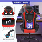 Chaise de jeu FDW Gaming Chaise de bureau massante confortable et élégante avec soutien lombaire réglable, pivotante à 360 degrés et roulettes silencieuses