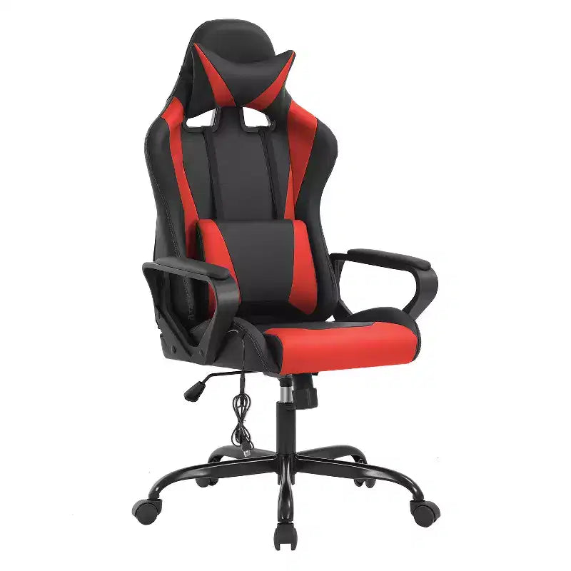 Chaise de jeu FDW Gaming Chaise de bureau massante confortable et élégante avec soutien lombaire réglable, pivotante à 360 degrés et roulettes silencieuses