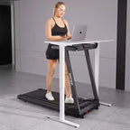 Tapis de course pliable DeerRun A1 Pro+ avec inclinaison de 6 %, machine de course Bluetooth pour la marche et la course