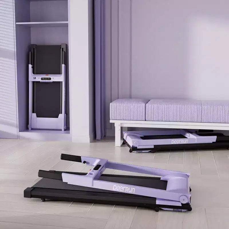 Tapis de course pliable 3 en 1 DeerRun A1 Pro+ conçu pour la maison, avec inclinaison de 6 %