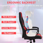 BestMassage Gaming Chair Office Chair with Lumbar Support Adjustable Height PU Leather Executive Chair for Women Men Adults