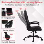 BestMassage Gaming Chair Office Chair with Lumbar Support Adjustable Height PU Leather Executive Chair for Women Men Adults