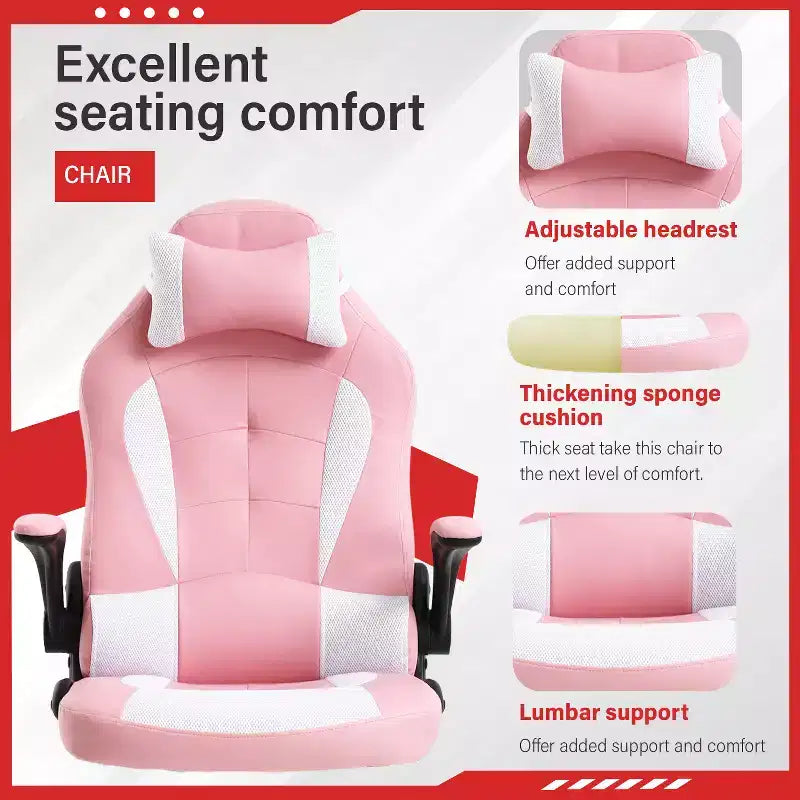 Chaise de jeu FDW Chaise de bureau avec support lombaire Chaises de jeu vidéo en cuir PU pour adultes