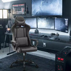Chaise de bureau BestMassage Gaming Chair à dossier haut avec support lombaire, fonction massage et roulettes en cuir PU pour adultes et adolescents