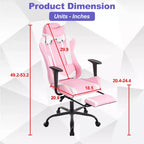 BestMassage Gaming Chair Computer Gamer Chair with Lumbar Support and Footrest Rolling Swivel Design Office Chair for Home Office and Gaming