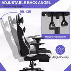 BestMassage Gaming Chair Computer Gamer Chair with Lumbar Support and Footrest Rolling Swivel Design Office Chair for Home Office and Gaming