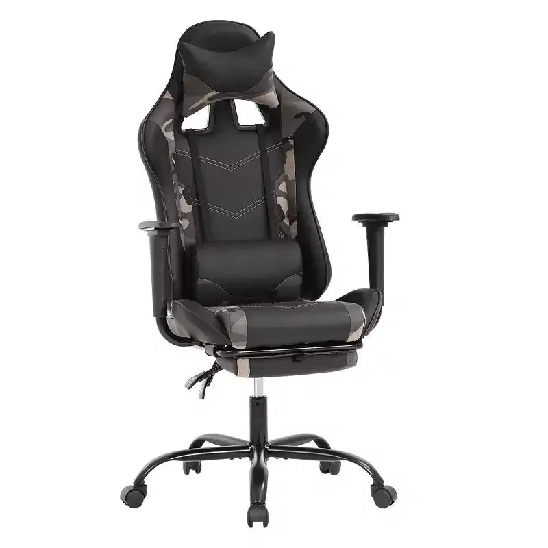 BestMassage Gaming Chair Computer Gamer Chair with Lumbar Support and Footrest Rolling Swivel Design Office Chair for Home Office and Gaming