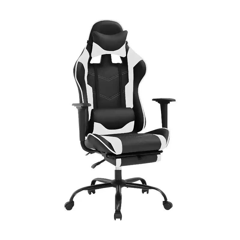 BestMassage Gaming Chair Computer Gamer Chair with Lumbar Support and Footrest Rolling Swivel Design Office Chair for Home Office and Gaming