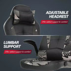 BestMassage Gaming Chair Computer Desk Chair with Lumbar Support Upholstery and Rolling Swivel Chair Base for PC Gaming and Executive Use