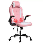 BestMassage Gaming Chair Computer Desk Chair with Lumbar Support Upholstery and Rolling Swivel Chair Base for PC Gaming and Executive Use