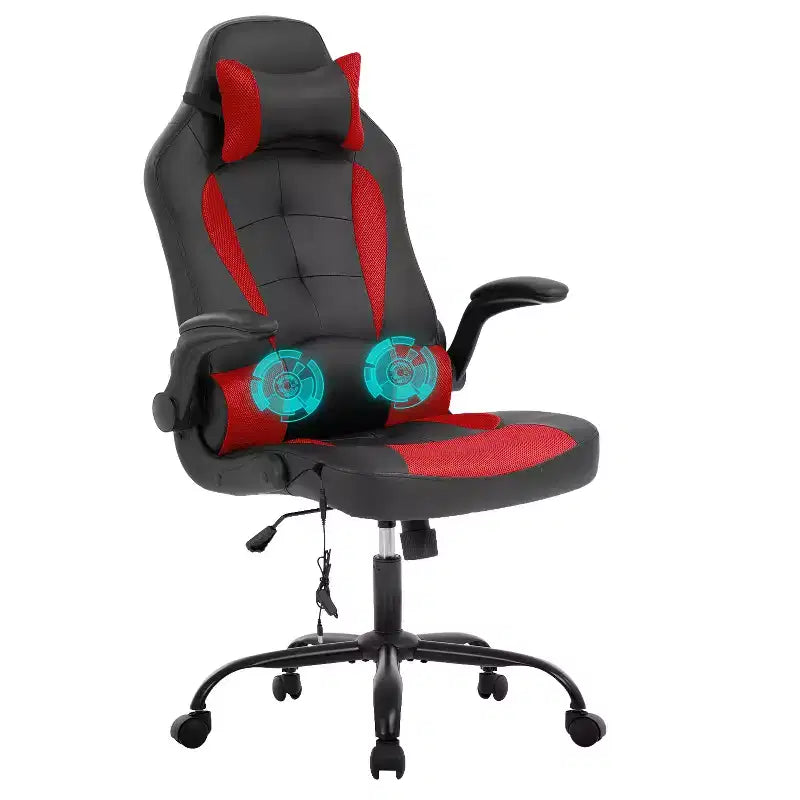 BestMassage Gaming Chair Computer Desk Chair with Lumbar Support Upholstery and Rolling Swivel Chair Base for PC Gaming and Executive Use