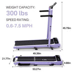 DeerRun A6 Plus Everyday Cardio Treadmill with 5% Incline, Adjustable Speed up to 7.5 MPH, 300 lbs