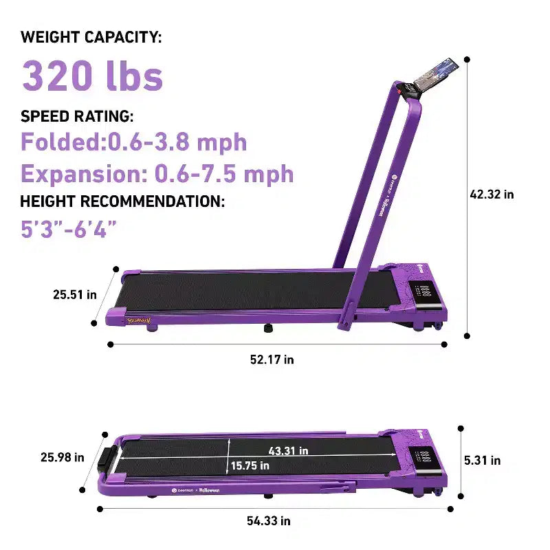 Tapis de course pliable intelligent DeerRun A5 Édition Limitée Toile d'araignée violette | Le cadeau parfait pour la santé de la famille