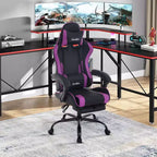 FDW Chaise de jeu Chaise de bureau de course avec repose-pieds Support lombaire Appui-tête Accoudoir Chaise de gamer PC réglable à roulettes pivotante