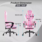 FDW Chaise de jeu Chaise de bureau de course avec repose-pieds Support lombaire Appui-tête Accoudoir Chaise de gamer PC réglable à roulettes pivotante