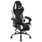 FDW Chaise de jeu Chaise de bureau de course avec repose-pieds Support lombaire Appui-tête Accoudoir Chaise de gamer PC réglable à roulettes pivotante