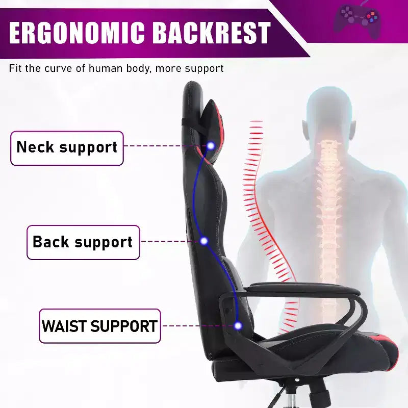 BestMassage Gaming Desk Chair Office Chair Computer Chair with Armrests 360 Swivel Lumbar Support Executive Task Chair for Adults