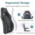 FIRNEWST Confort de jeu supérieur : Chaise ergonomique en cuir PU avec accoudoirs relevables réglables