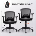 Chaise de bureau ergonomique en maille, capacité 150 kg, fauteuil de bureau avec support lombaire intégré, assise en mousse haute densité, piétement cinq branches