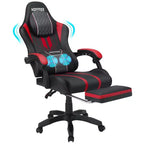Hoffree Extra Large Massage Gaming Chair Ergonomic Office PC Chair with Footrest & Adjustable