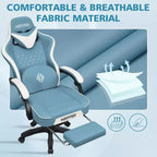 Fauteuil de jeu de massage en cuir Hoffree, chaise de bureau ergonomique pour PC avec repose-pieds et réglable