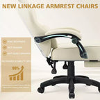 Fauteuil de jeu de massage en cuir Hoffree, chaise de bureau ergonomique pour PC avec repose-pieds et réglable