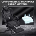 Fauteuil de jeu de massage en cuir Hoffree, chaise de bureau ergonomique pour PC avec repose-pieds et réglable