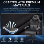 Hoffree Breathable Fabric Massage Gaming Chair Ergonomic Office PC Chair with Footrest & Adjustable