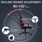 Hoffree Breathable Fabric Massage Gaming Chair Ergonomic Office PC Chair with Footrest & Adjustable