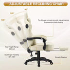 Fauteuil de bureau gaming en cuir Hoffree avec massage, ergonomique, et haut-parleur Bluetooth et repose-pieds