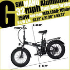 Electric Bike for Adults,20 x 4.0 Fat Tire Folding Ebike,48V Removable Battery and 7-Speed Gears Ideal for Commuting