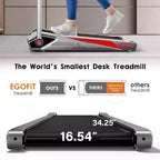 EGOFIT Walker Plus M1T - Gris Froid, Tapis roulant pliable 2-en-1, Marche et Jogging