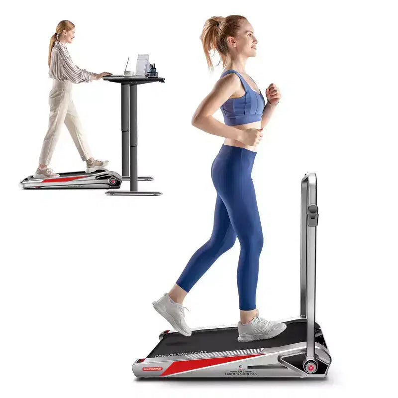 EGOFIT Walker Plus M1T - Gris Froid, Tapis roulant pliable 2-en-1, Marche et Jogging
