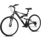 hykolity 26 27.5 Wheel Mountain Bike, 18 Speed MTB Bicycle with Full Suspension, Adjustable Saddle for Outdoor Cycling Men Women