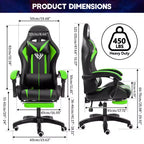 Hoffree Comfort Massage Racing Gaming Chair Ergonomic Office PC Chair with Footrest & RGB Light