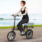 Vélo électrique pliant Costway 16 avec moteur sans balais de 650 W en pointe