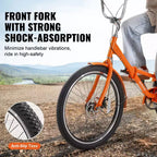 VEVOR Folding Adult Tricycle, 24-Inch Adult Folding Trikes, Lightweight Aluminum Alloy 3 Wheel Cruiser Bike with Large Rear Basket