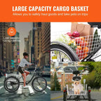 VEVOR Adult Tricycles Bike, 7 Speed Adult Trikes, 24 Inch Three-Wheeled Bicycles, Carbon Steel Cruiser Bike with Basket and Adjustable Seat