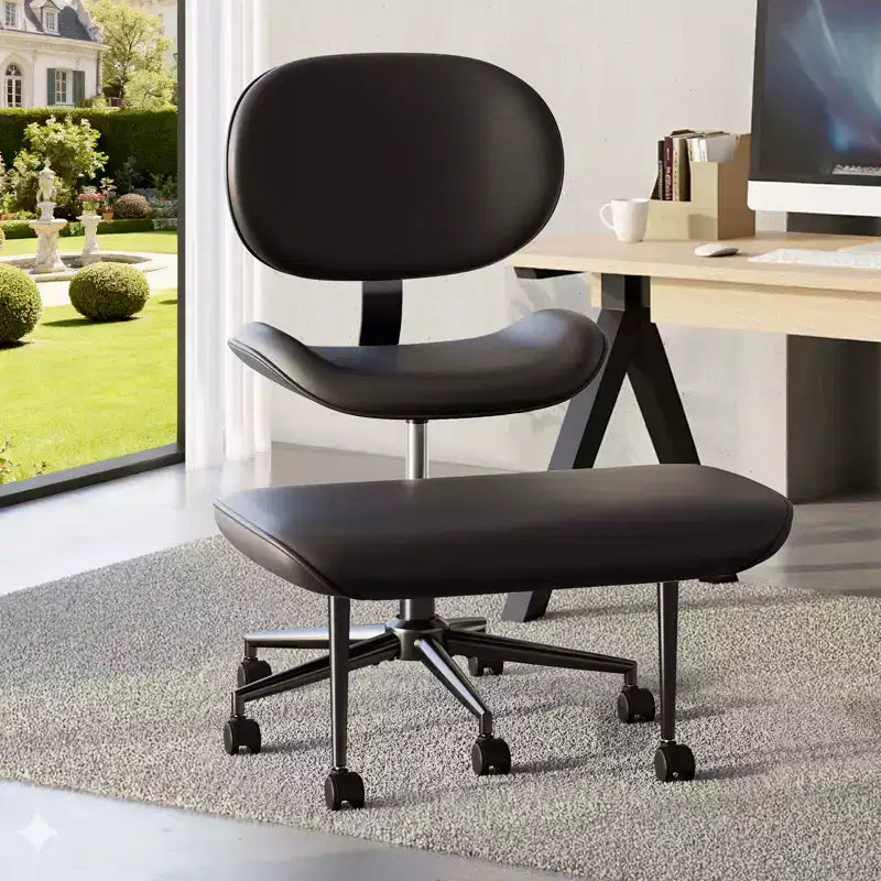 Pinmoco Armless Cross Legged Office Chair, Extra Wide Seat, 360 Swivel Design, Ergonomic Desk Chair for Home Office, Gaming & Meditation