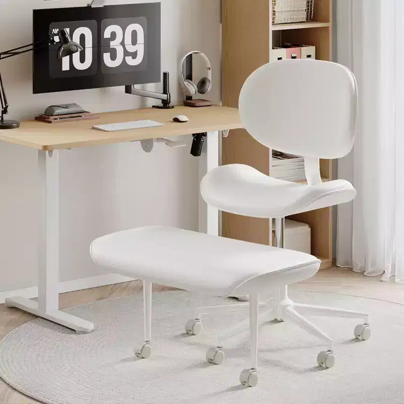 Pinmoco Armless Cross Legged Office Chair, Extra Wide Seat, 360 Swivel Design, Ergonomic Desk Chair for Home Office, Gaming & Meditation