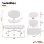 Pinmoco Armless Cross Legged Office Chair, Extra Wide Seat, 360 Swivel Design, Ergonomic Desk Chair for Home Office, Gaming & Meditation