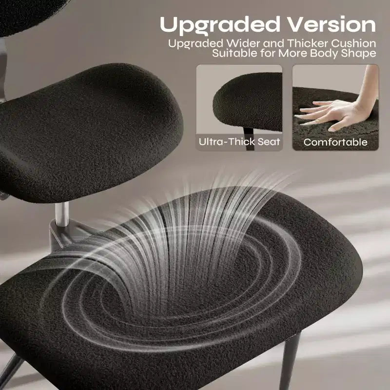Pinmoco Armless Cross Legged Office Chair, Extra Wide Seat, 360 Swivel Design, Ergonomic Desk Chair for Home Office, Gaming & Meditation